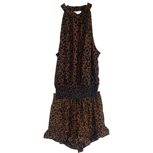 Sienna Sky Brown Leopard Set Halter Top and Bottom